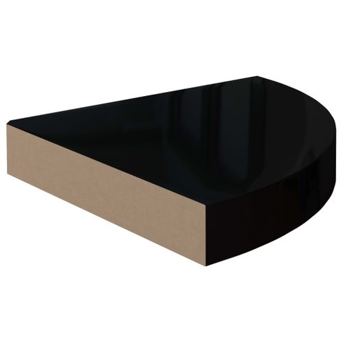 Étagères D'angle Flottantes 4 Pièces Noir Brillant 25x25x3,8cm Mdf
