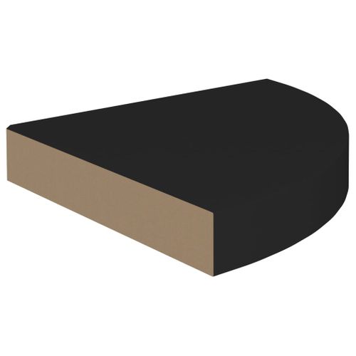 Étagère D'angle Flottante Noir 25x25x3,8 Cm Mdf