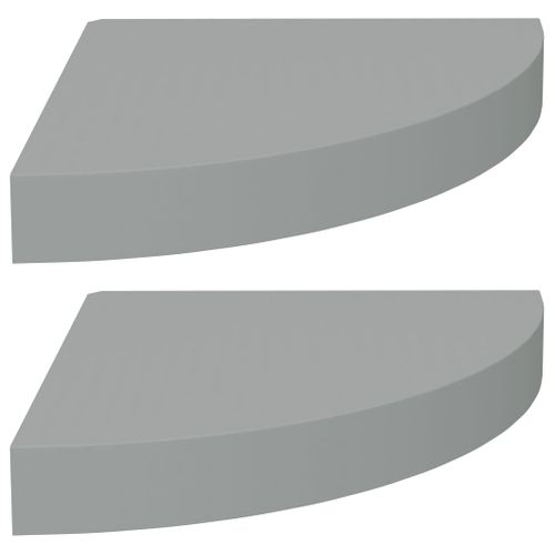 Étagères D'angle Flottantes 2 Pièces Gris 25x25x3,8 Cm Mdf