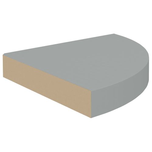 Étagères D'angle Flottantes 4 Pièces Gris 25x25x3,8 Cm Mdf