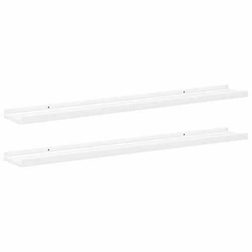 Étagères à Rebord Pour Cadre Photo 2 Pièces Blanc 80x9x3 Cm Mdf
