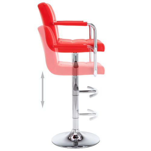 Tabourets De Bar Lot De 2 Rouge Simili