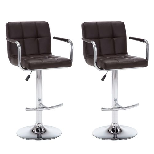 Tabourets De Bar Lot De 2 Marron Simili