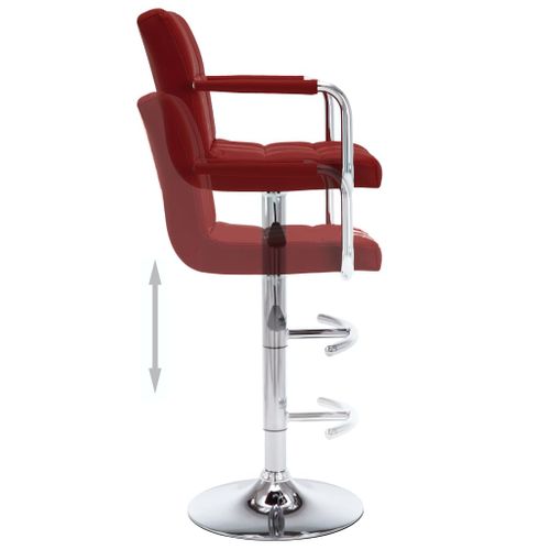 Tabourets De Bar Lot De 2 Rouge Bordeaux Simili