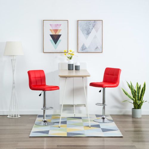 Tabourets De Bar Lot De 2 Rouge Simili
