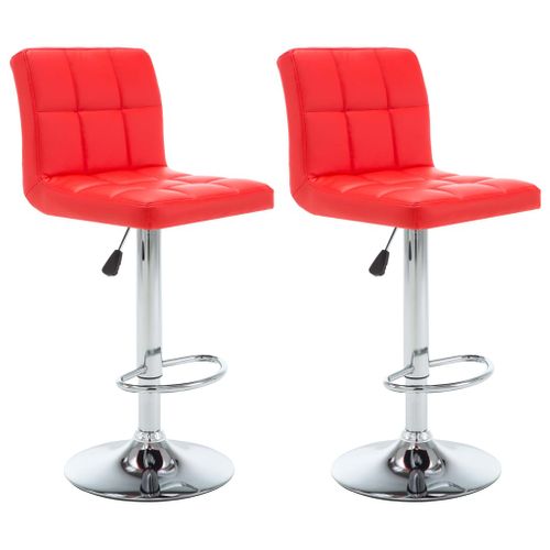 Tabourets De Bar Lot De 2 Rouge Simili
