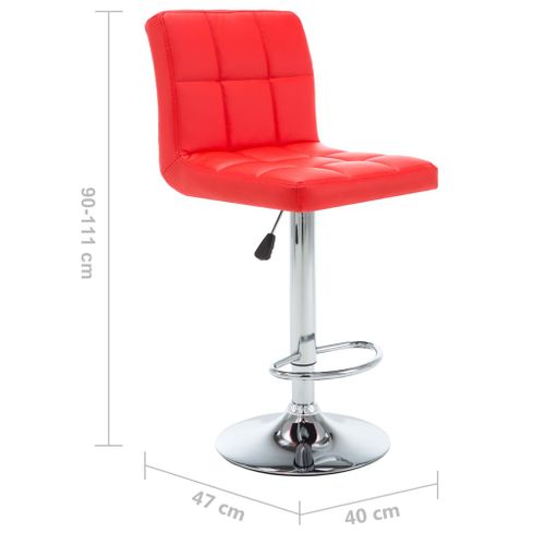 Tabourets De Bar Lot De 2 Rouge Simili
