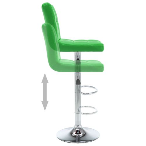 Tabourets De Bar Lot De 2 Vert Similicuir