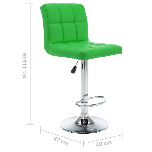 Tabourets De Bar Lot De 2 Vert Similicuir