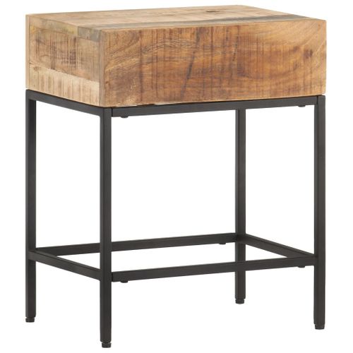 Table D'appoint 40x30x50 Cm Bois Massif De Manguier Brut