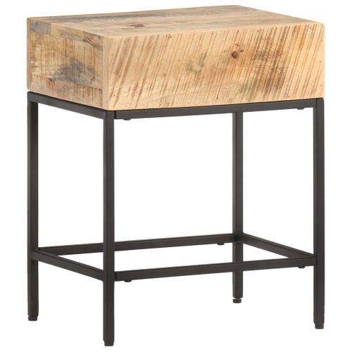 Table D'appoint 40x30x50 Cm Bois Massif De Manguier Brut