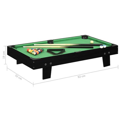 Mini Table De Billard 3 Pieds 92x52x19 Cm Noir Et Vert