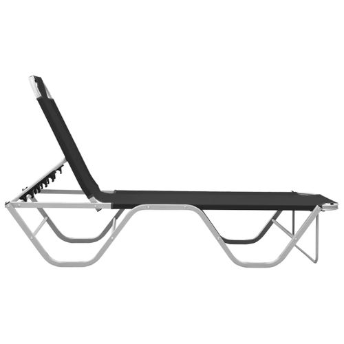 Chaise Longue Aluminium Et Textilène Noir