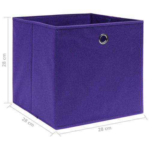 Boîtes De Rangement 4 Pièces Tissu Intissé 28x28x28 Cm Violet