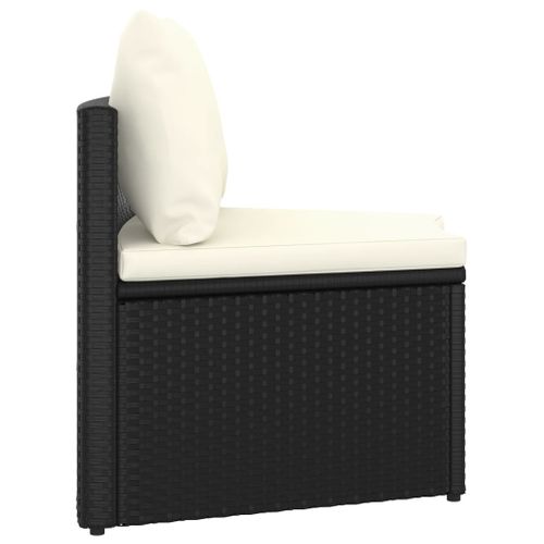Canapés De Jardin 2 PCs Avec Coussins Résine Tressée Noir