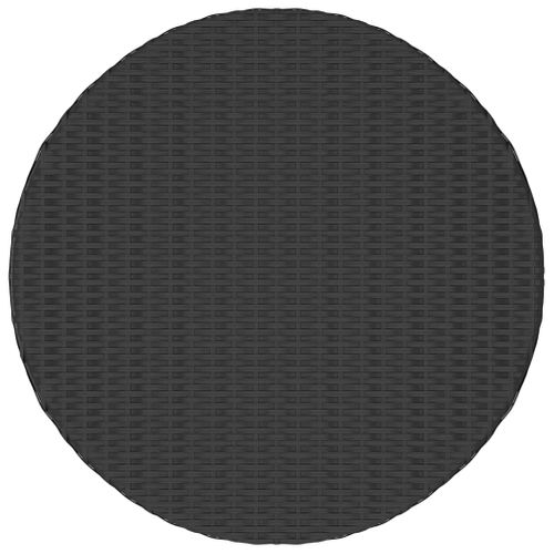 Table à Thé Noir 68x68x30 Cm Résine Tressée