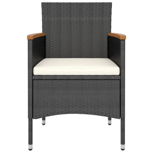 Jeu De Chaise Et Tabouret De Jardin 4 Pièces Résine Tressée Noir