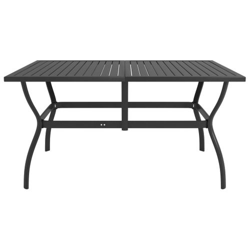 Table De Jardin Anthracite 140x80x72 Cm Acier