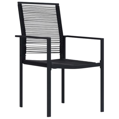 Chaises De Jardin Lot De 4 Rotin Pvc Noir