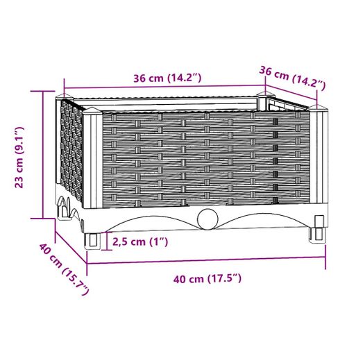 Jardinière 40x40x23 Cm Polypropylène