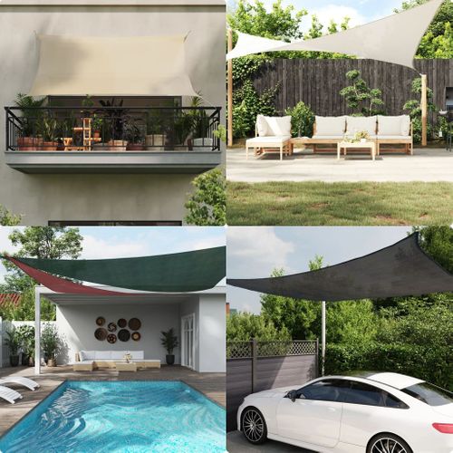 Voile D'ombrage 160 G/m² Anthracite 5x7 M Pehd Protection Voile Solaire Voile De Parasol