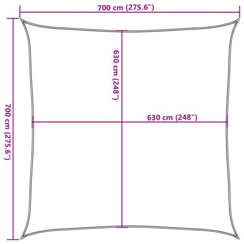 Voile D'ombrage 160 G/m² Crème 7x7 M Pehd