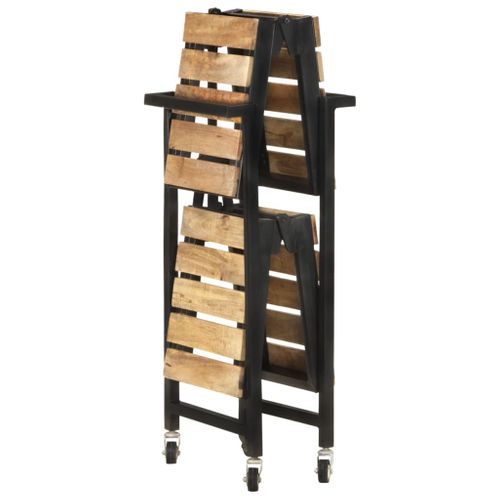 Chariot De Cuisine 87x36x81 Cm Bois Massif De Manguier