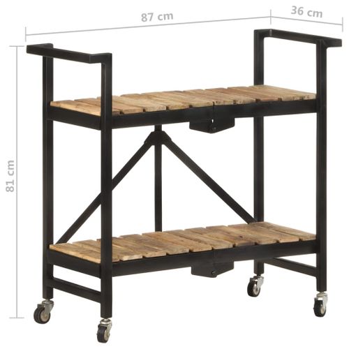 Chariot De Cuisine 87x36x81 Cm Bois Massif De Manguier