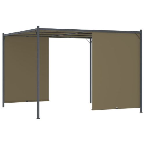 Pergola De Jardin Avec Auvent Rétractable 3x3 M Taupe 180 G/m²