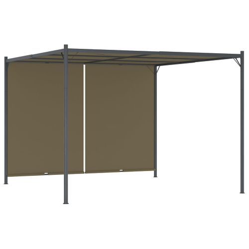 Pergola De Jardin Avec Auvent Rétractable 3x3 M Taupe 180 G/m²