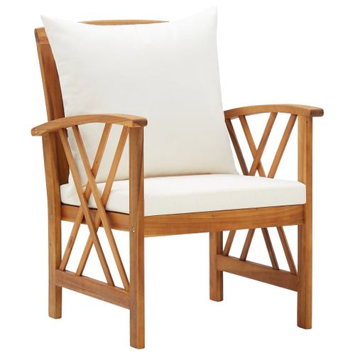 Vidaxl Chaises De Jardin Lot De 2 Avec Coussins Bois D'acacia Massif Sièges Patio Terrasse Extérieur