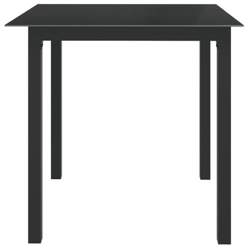 Table De Jardin Noir 80x80x74 Cm Aluminium Et Verre
