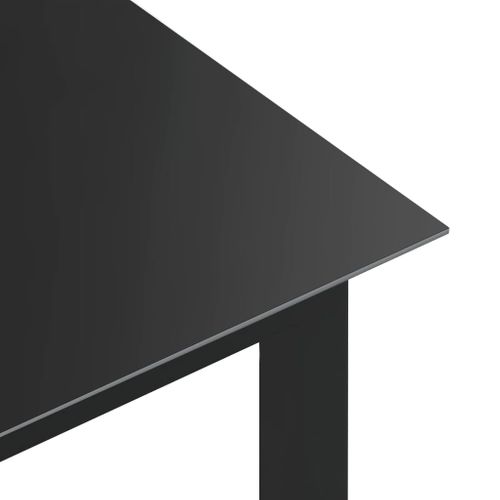 Table De Jardin Noir 150x90x74 Cm Aluminium Et Verre