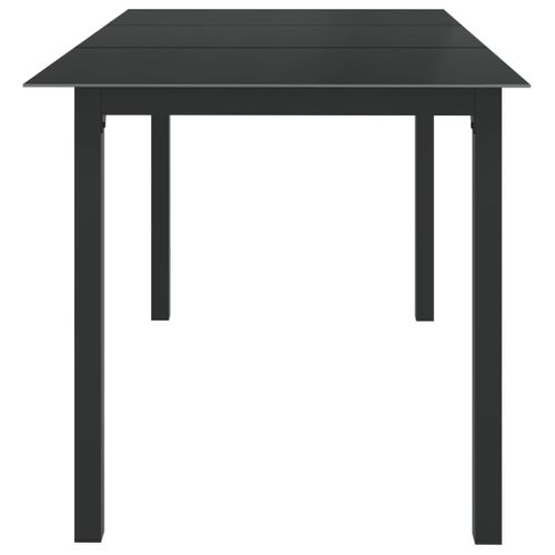 Table De Jardin Noir 150x90x74 Cm Aluminium Et Verre