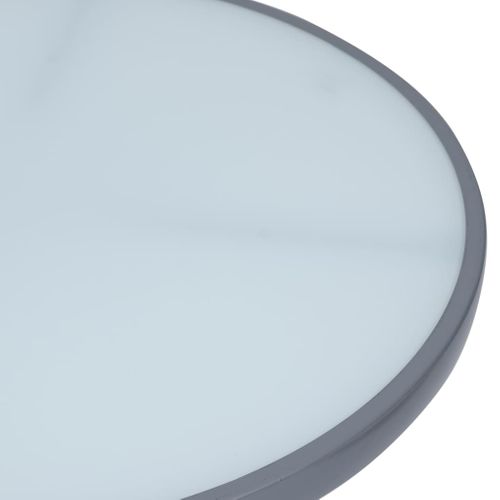 Table De Jardin Gris Clair 60 Cm Acier Et Verre