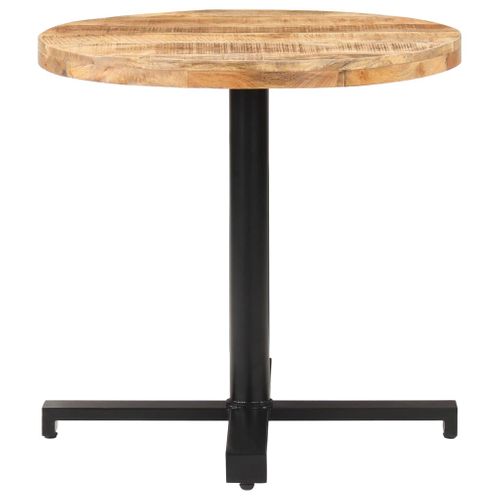 Table De Bistro Ronde Ø80x75 Cm Bois De Manguier Brut