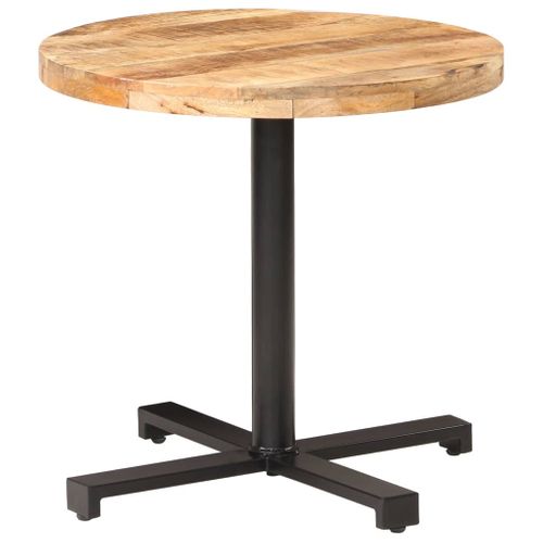 Table De Bistro Ronde Ø80x75 Cm Bois De Manguier Brut