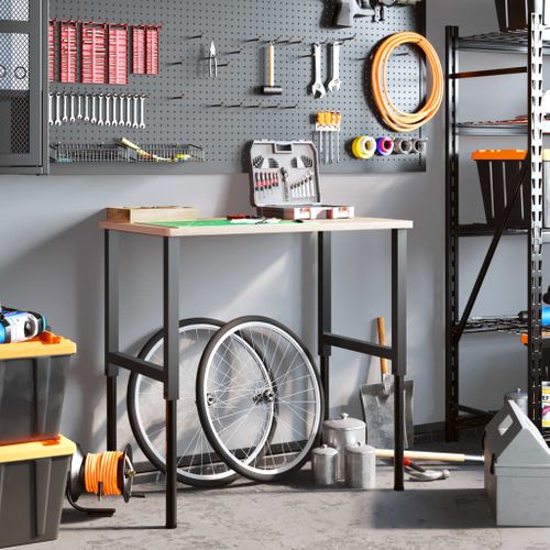 Cadres D'établi Réglables 2 Pièces Métal 55x(69-95,5) Cm Noir