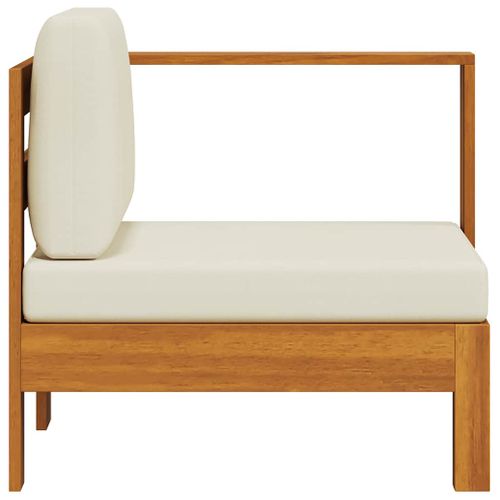 Canapé Central Avec 1 Accoudoir Blanc Crème Acacia Solide