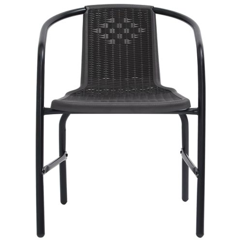 Chaises De Jardin Lot De 2 Plastique Rotin Et Acier 110 Kg