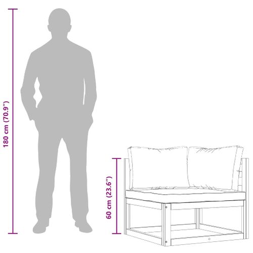 Canapé D'angle Sectionnel Et Coussin Blanc Crème Bois D'acacia