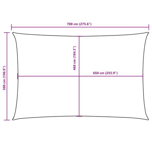 Voile D'ombrage Tissu Oxford Rectangulaire 5x7 M Beige