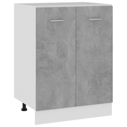 Meuble Bas "lyon" Gris Béton 60 X 46 X 81,5 Cm Bois Contreplaqué