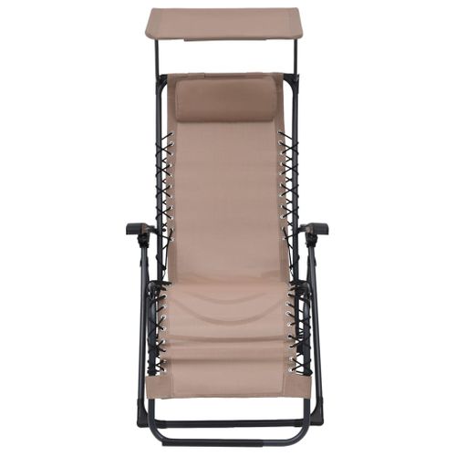 Chaise Pliable De Terrasse Textilène Taupe