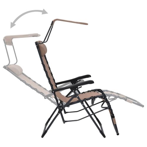 Chaise Pliable De Terrasse Textilène Taupe