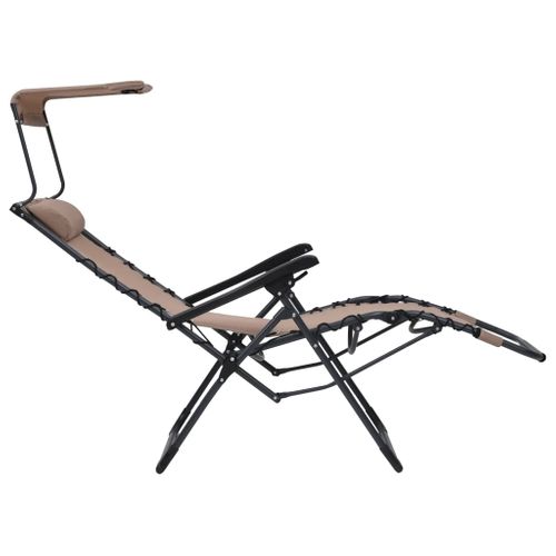 Chaise Pliable De Terrasse Textilène Taupe