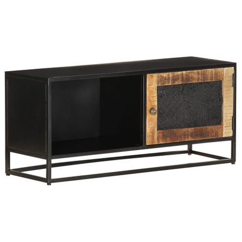 Meuble TV 90x30x40 Cm Bois De Manguier Brut