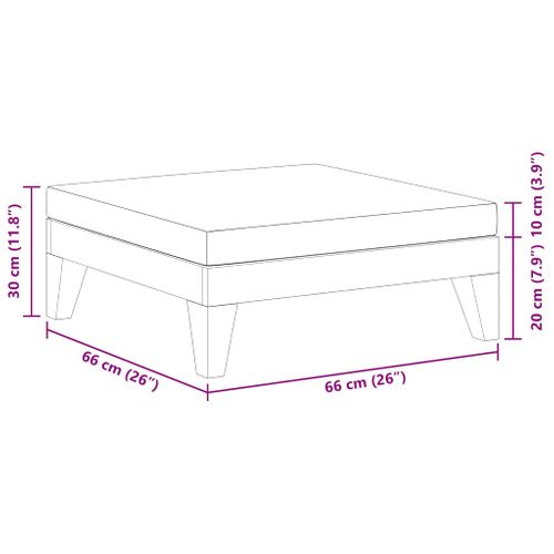 Repose-pied Sectionnel Avec Coussin Gris Foncé Bois D'acacia