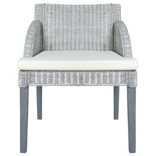 Chaises À Manger Avec Coussins Lot De 2 Gris Rotin Naturel