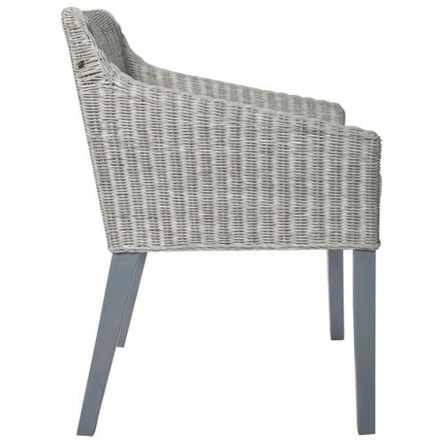 Chaises À Manger Avec Coussins Lot De 2 Gris Rotin Naturel